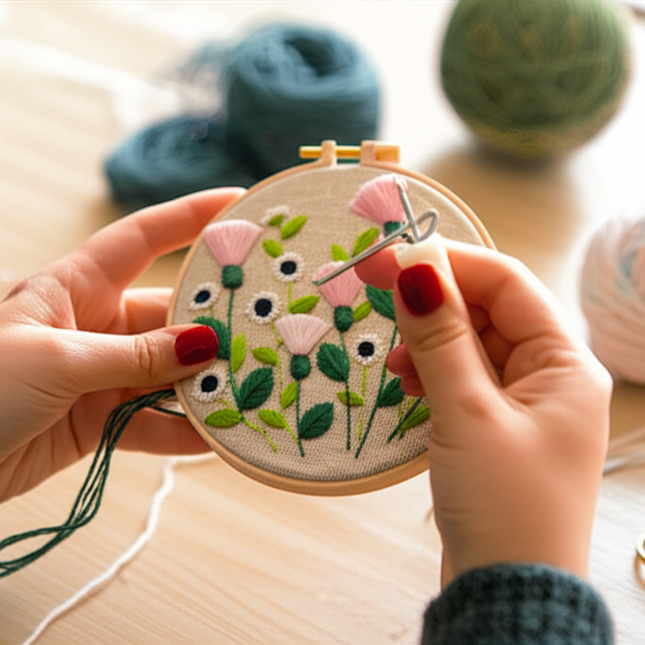 European Style Needle Punch Embroidery Kits Embroidery Hoop Stitch Practice Needle Thread DIY Crafts Ornament Sewing Accessories - gallery 1