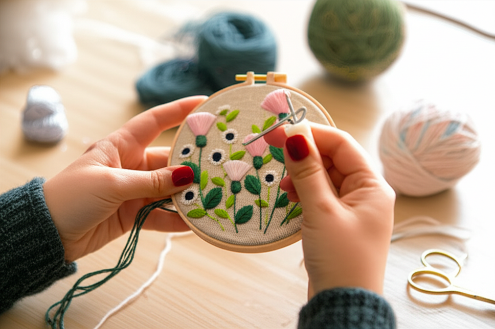 European Style Needle Punch Embroidery Kits Embroidery Hoop Stitch Practice Needle Thread DIY Crafts Ornament Sewing Accessories - gallery 1