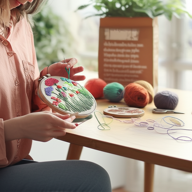 European Style Needle Punch Embroidery Kits Embroidery Hoop Stitch Practice Needle Thread DIY Crafts Ornament Sewing Accessories - gallery 1