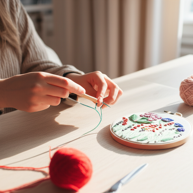 European Style Needle Punch Embroidery Kits Embroidery Hoop Stitch Practice Needle Thread DIY Crafts Ornament Sewing Accessories - gallery 1
