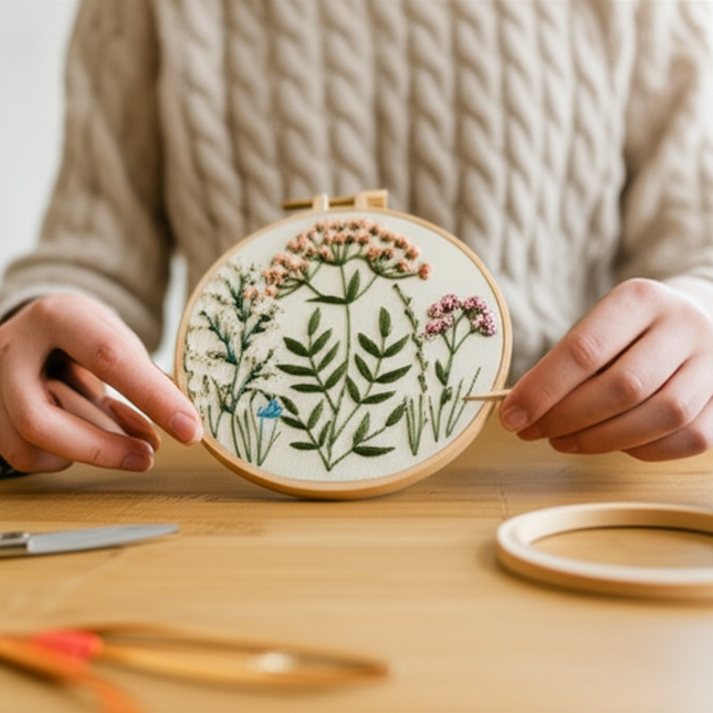 European Style Needle Punch Embroidery Kits Embroidery Hoop Stitch Practice Needle Thread DIY Crafts Ornament Sewing Accessories - gallery 1