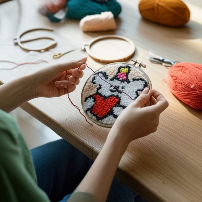 Puppy Punch Needle Embroidery Coasters Kit Dog Magic Needle For Embroidery Kit DIY Mug Tufted Making Set for Adults Home Decor - gallery 1