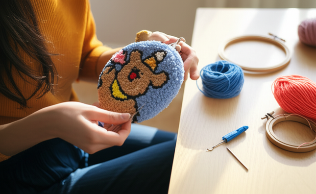 Puppy Punch Needle Embroidery Coasters Kit Dog Magic Needle For Embroidery Kit DIY Mug Tufted Making Set for Adults Home Decor - gallery 1