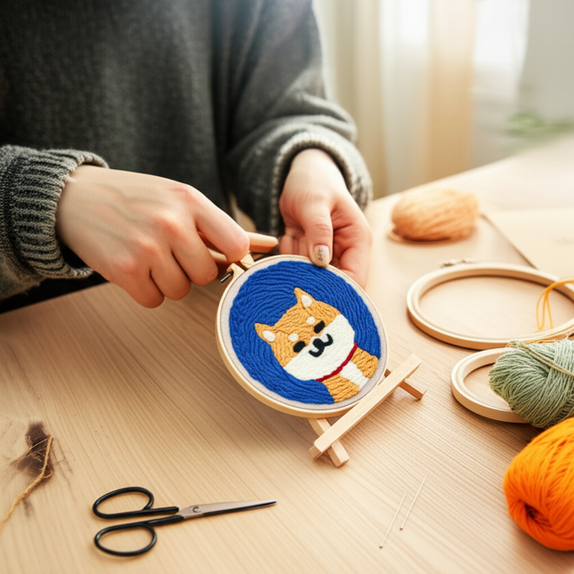 Magic Embroidery Needle Kit Animal Punch Needle Starter Set for Beginner Cartoon Rug Hooking Beginner Kit DIY Craft Rug x - gallery 1
