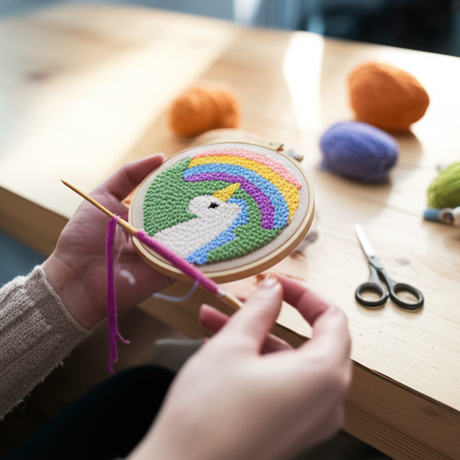 Magic Embroidery Needle Kit Animal Punch Needle Starter Set for Beginner Cartoon Rug Hooking Beginner Kit DIY Craft Rug x - gallery 1
