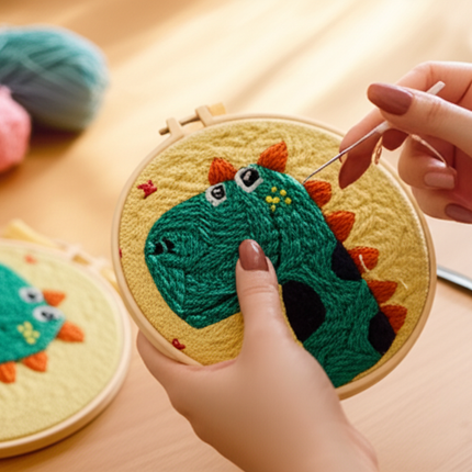 Magic Embroidery Needle Kit Animal Punch Needle Starter Set for Beginner Cartoon Rug Hooking Beginner Kit DIY Craft Rug x - gallery 1