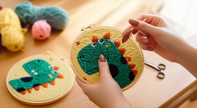 Magic Embroidery Needle Kit Animal Punch Needle Starter Set for Beginner Cartoon Rug Hooking Beginner Kit DIY Craft Rug x - gallery 1