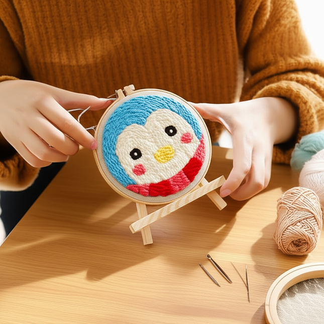 Magic Embroidery Needle Kit Animal Punch Needle Starter Set for Beginner Cartoon Rug Hooking Beginner Kit DIY Craft Rug x - gallery 1