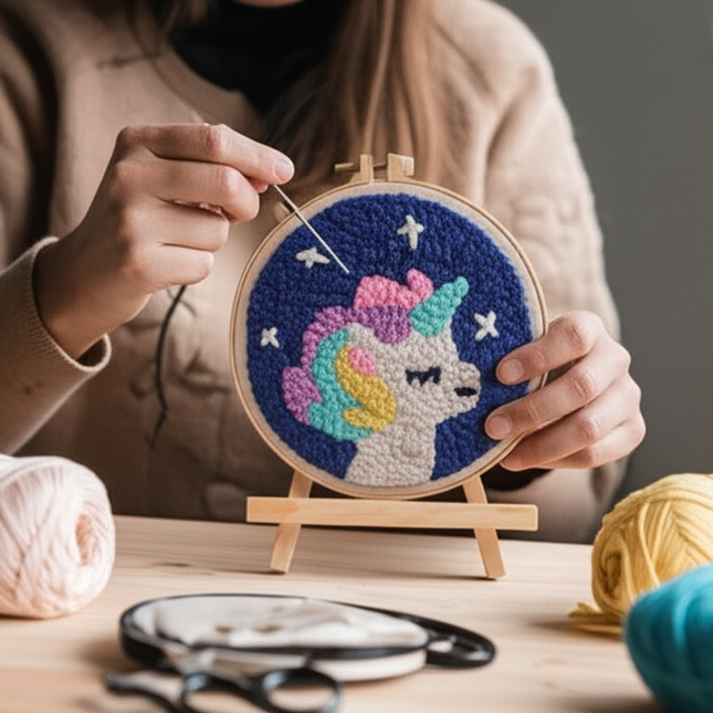 Magic Embroidery Needle Kit Animal Punch Needle Starter Set for Beginner Cartoon Rug Hooking Beginner Kit DIY Craft Rug x - gallery 1