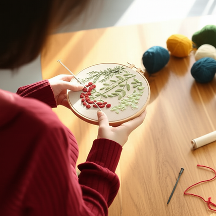 DIY Embroidery Material Kit Floral Pattern Printed Simple Cross Stitch Punch Needle Set Handwork Needlework Craft Painting Decor - gallery 1