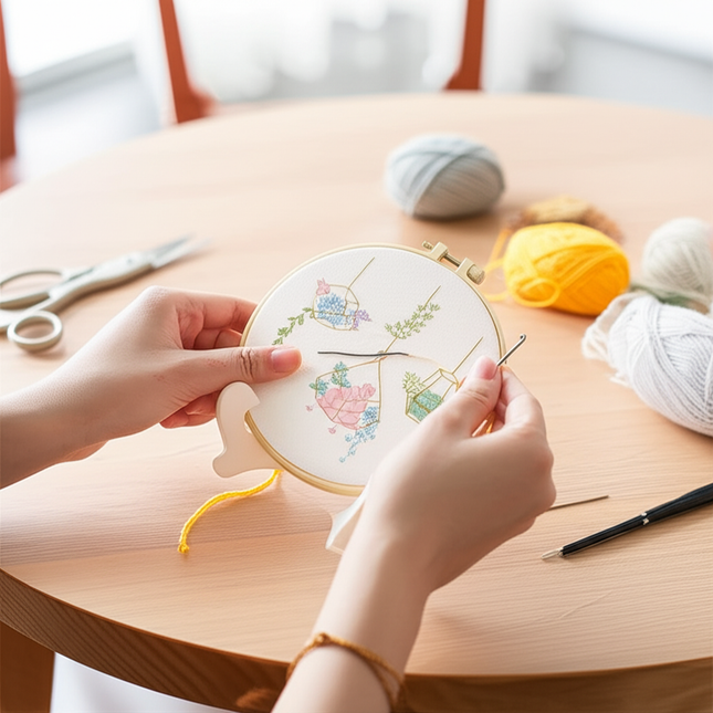 Embroidery Kit for Beginners and Embroidery Enthusiasts - Includes Floral Landscape with Thread Needles Summer Craft DIY Tool - gallery 1