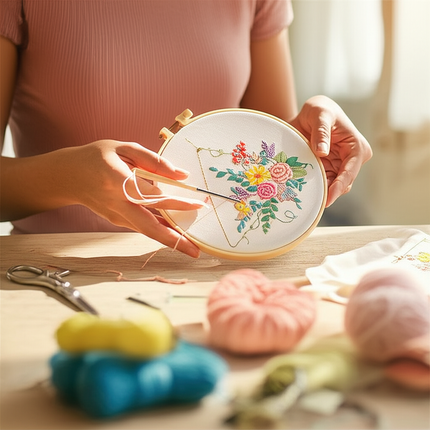 Embroidery Kit for Beginners and Embroidery Enthusiasts - Includes Floral Landscape with Thread Needles Summer Craft DIY Tool - gallery 1