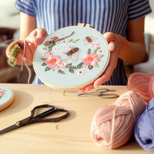 Bee Embroidery Kit for Adult Cross Stitch Kits for Hand with Animal Patterns and Instructions DIY  with Threads and Needles - gallery 1