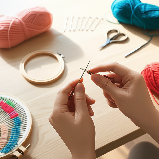 Embroidery Kit for Beginners DIY Adult Beginner Embroidery Kits with Cat Plant Flower Pattern Needles Threads Instructions - gallery 1