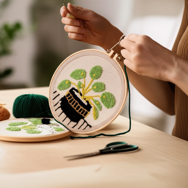 GATYZTORY punch needle embroidery kit for beginners Cross stitch set Easy adult crafts Sewing accessories Hoops Yarn Diy Gift - gallery 1