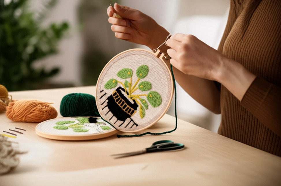 GATYZTORY punch needle embroidery kit for beginners Cross stitch set Easy adult crafts Sewing accessories Hoops Yarn Diy Gift - gallery 1