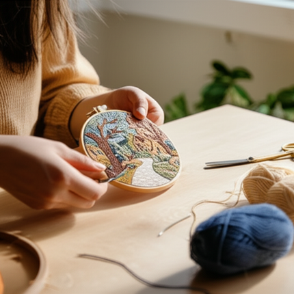 The Street Scenery Series Handmade DIY Embroidery Material Package Set Includes A 15-centimeter Embroidery Clip, Needle And Thre - gallery 1