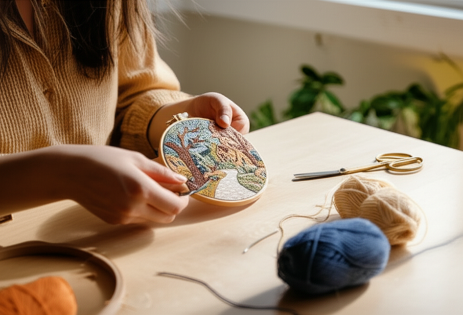 The Street Scenery Series Handmade DIY Embroidery Material Package Set Includes A 15-centimeter Embroidery Clip, Needle And Thre - gallery 1