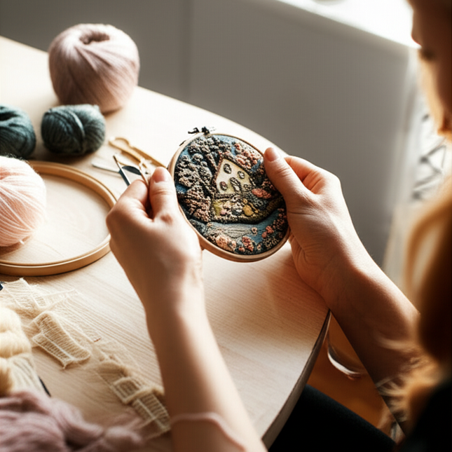 Original New Embroidery Kit DIY Handmade Fabric Material Kit Creative Handmade Needle and Thread English - gallery 1