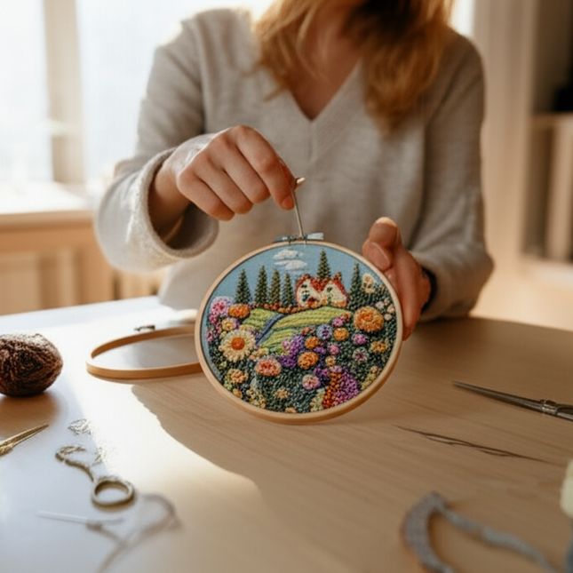 Original New Embroidery Kit DIY Handmade Fabric Material Kit Creative Handmade Needle and Thread English - gallery 1