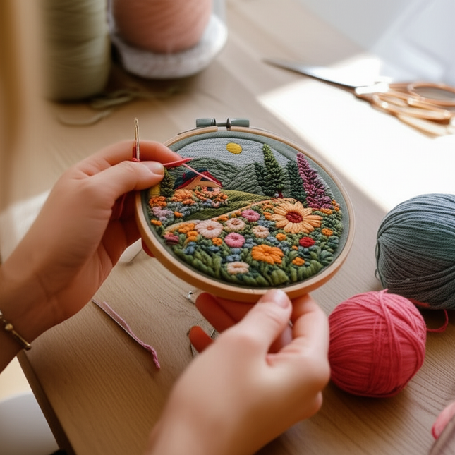 Original New Embroidery Kit DIY Handmade Fabric Material Kit Creative Handmade Needle and Thread English - gallery 1