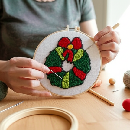 Punch Needle Embroidery Kit Starter Set For Adult Beginner Christmas Xmas Tree Christmas Decorations for Home DIY Craft Kits - gallery 1