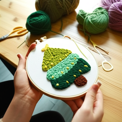 Punch Needle Embroidery Kit Starter Set For Adult Beginner Christmas Xmas Tree Christmas Decorations for Home DIY Craft Kits - gallery 1