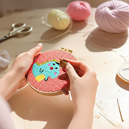 New Punch Needle Embroidery Kit with Yarn for Beginners Easy Embroidery DIY Needlework Wool Work Home Decor Custom Embroidery - gallery 1