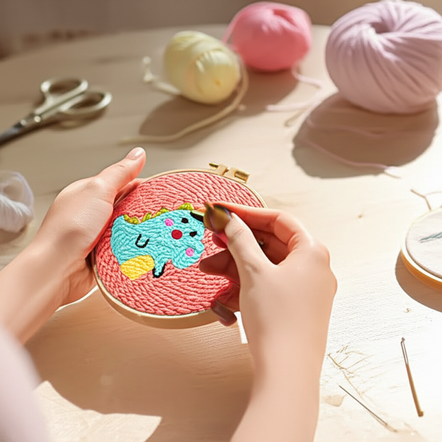 New Punch Needle Embroidery Kit with Yarn for Beginners Easy Embroidery DIY Needlework Wool Work Home Decor Custom Embroidery - gallery 1