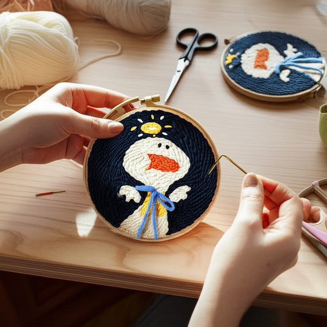 New Punch Needle Embroidery Kit with Yarn for Beginners Easy Embroidery DIY Needlework Wool Work Home Decor Custom Embroidery - gallery 1