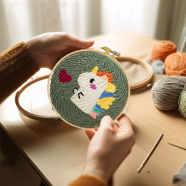 New Punch Needle Embroidery Kit with Yarn for Beginners Easy Embroidery DIY Needlework Wool Work Home Decor Custom Embroidery - gallery 1