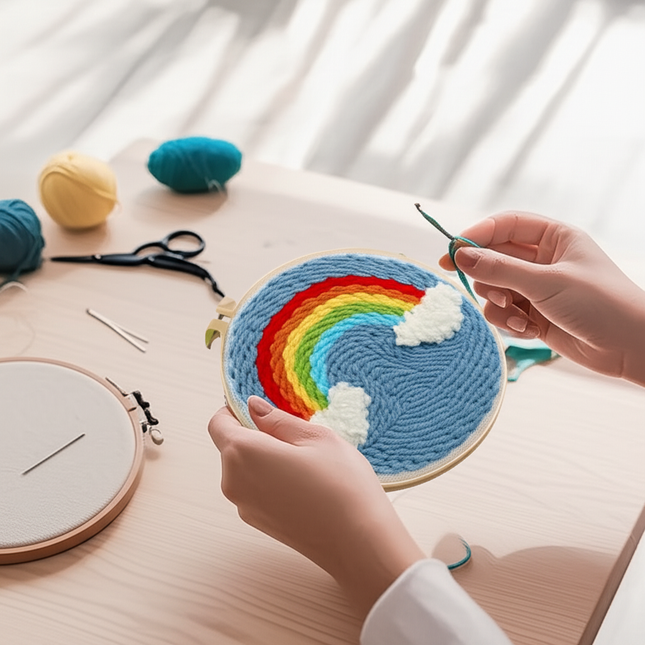 New Punch Needle Embroidery Kit with Yarn for Beginners Easy Embroidery DIY Needlework Wool Work Home Decor Custom Embroidery - gallery 1