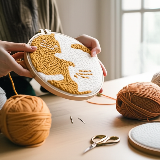 New Punch Needle Embroidery Kit with Yarn for Beginners Easy Embroidery DIY Needlework Wool Work Home Decor Custom Embroidery - gallery 1
