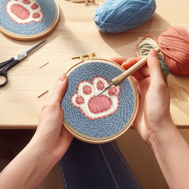 New Punch Needle Embroidery Kit with Yarn for Beginners Easy Embroidery DIY Needlework Wool Work Home Decor Custom Embroidery - gallery 1