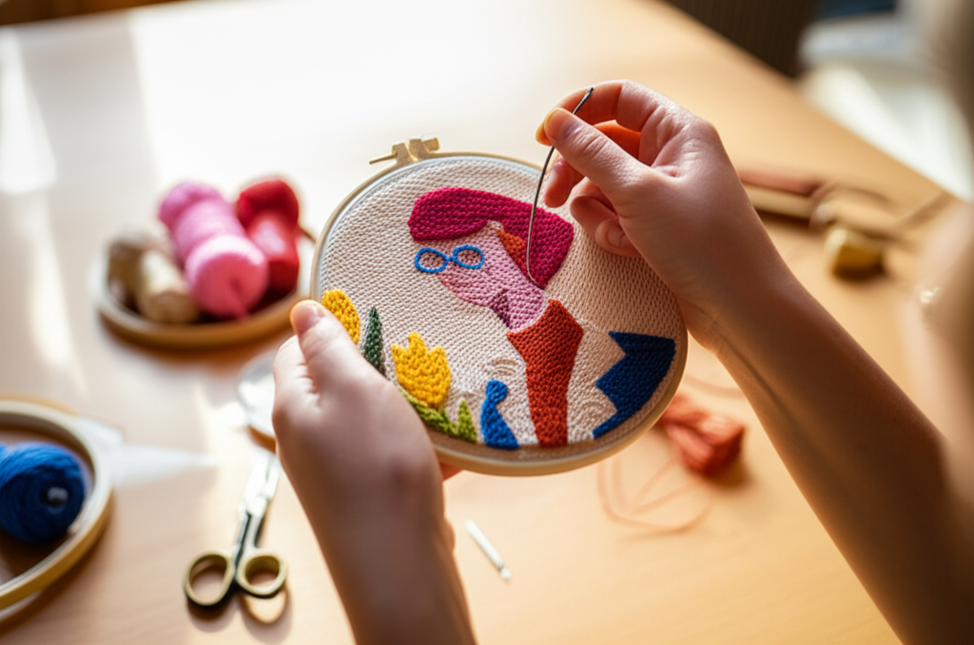 Cute Art Punch Needle Kit DIY Needlework Cartoon World Famous Painting Needlecraft for Beginner Cross Stitch Artcraft(Full Set) - gallery 1