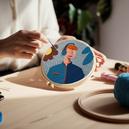 Cute Art Punch Needle Kit DIY Needlework Cartoon World Famous Painting Needlecraft for Beginner Cross Stitch Artcraft(Full Set) - gallery 1