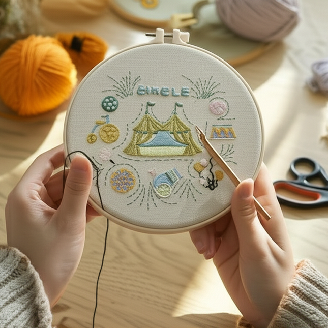 Children's Playground Embroidery Kit with English Instructions Needles Thread Cross Stitch Kit for DIY Crafter Gift Present - gallery 1