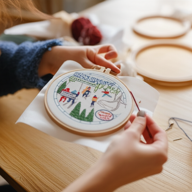1pc DIY Embroidery Supplies Tree Bird Plant Flower Full Set Hoop Needle Arts And Craft Landscape Scenery Handmade Gift - gallery 1