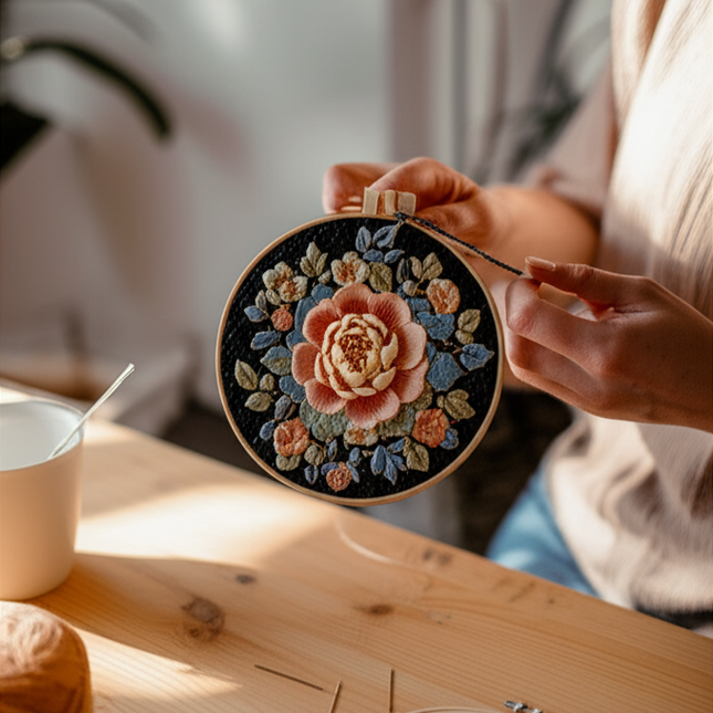 Retro Flower Embroidery Kit for Adult Cross Stitch Kits for Hand with Patterns and Instructions DIY with Threads and Needles - gallery 1