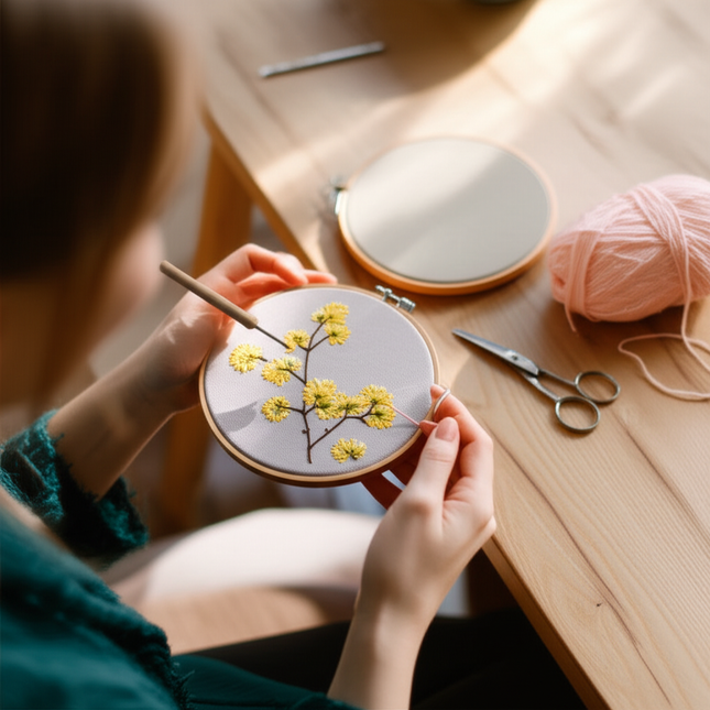 Flower Embroidery Kit for Beginners with Pattern and Instructions Cross Stitch Kits Threads and Needles - gallery 1