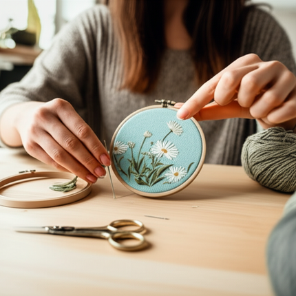 Flower Embroidery Kit for Beginners with Pattern and Instructions Cross Stitch Kits Threads and Needles - gallery 1