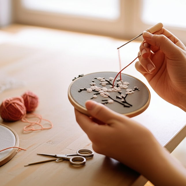 Flower Embroidery Kit for Beginners with Pattern and Instructions Cross Stitch Kits Threads and Needles - gallery 1