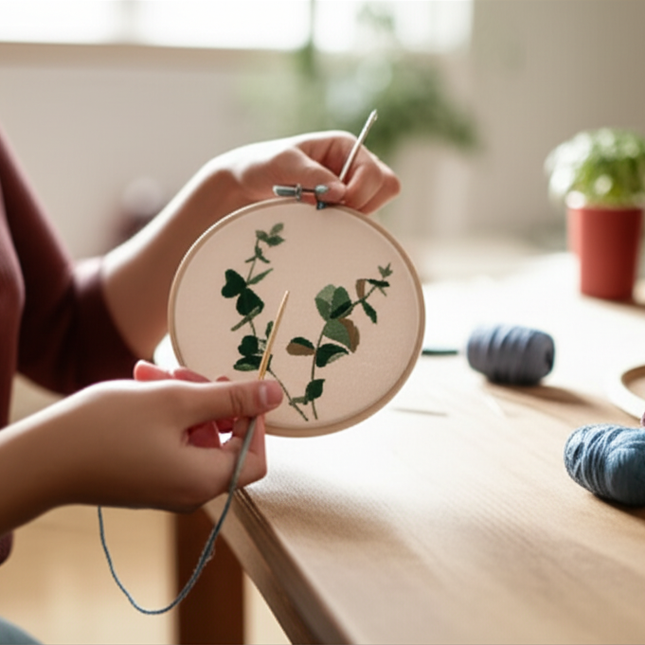 Flower Embroidery Kit for Beginners with Pattern and Instructions Cross Stitch Kits Threads and Needles - gallery 1
