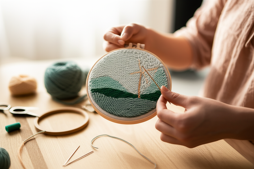 Embroidery Starter Kit Magic Punch Needle Rug Hooking DIY Craft Magic Needle For Embroidery Tufting Knitting Sewing Tool Set - gallery 1