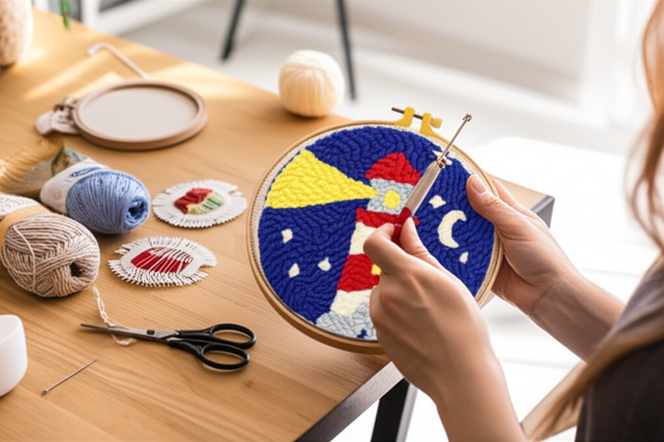 Embroidery Starter Kit Magic Punch Needle Rug Hooking DIY Craft Magic Needle For Embroidery Tufting Knitting Sewing Tool Set - gallery 1
