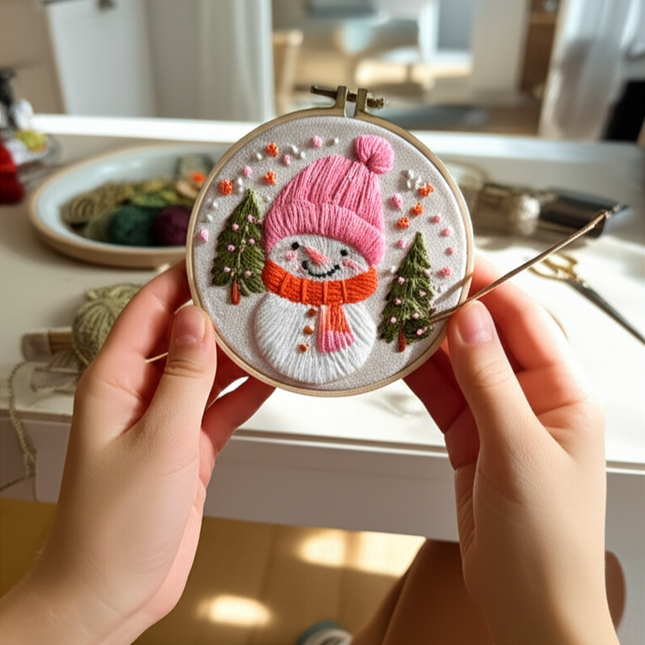 Halloween Stamped Cross Stitch Embroidery Kits with Hoop Cloth Color Thread - gallery 1