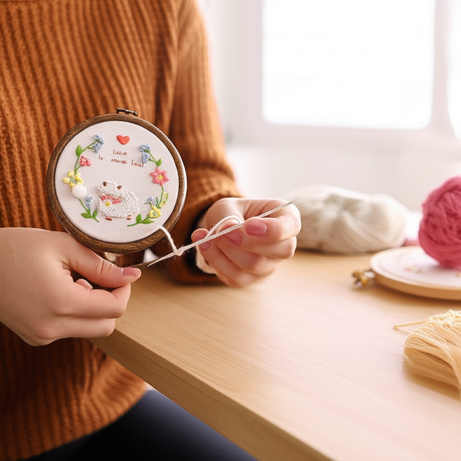 Handmade Embroidery DIY Material Kit Easy to Make Dream Rose Photo Frame Home Decoration Creative Gift - gallery 1