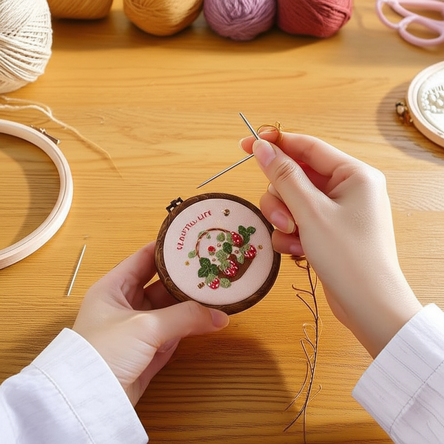 Handmade Embroidery DIY Material Kit Easy to Make Dream Rose Photo Frame Home Decoration Creative Gift - gallery 1
