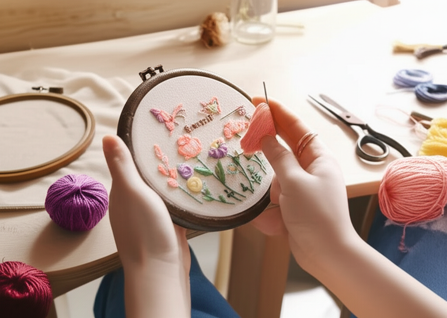 Handmade Embroidery DIY Material Kit Easy to Make Dream Rose Photo Frame Home Decoration Creative Gift - gallery 1