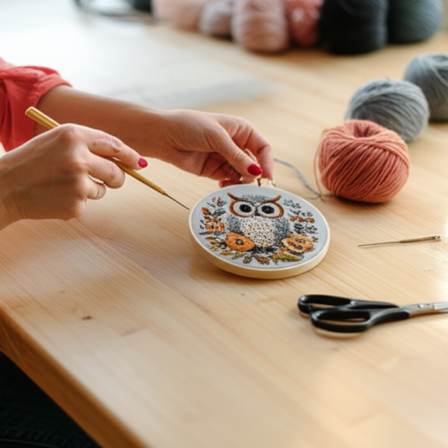 Owl Embroidery Kit for Adult Cross Stitch Kits for Hand with Animal Patterns and Instructions DIY with Threads and Needles - gallery 1